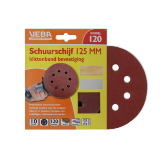 Veba Schuurschijf Klittenband 125mm 10st P120