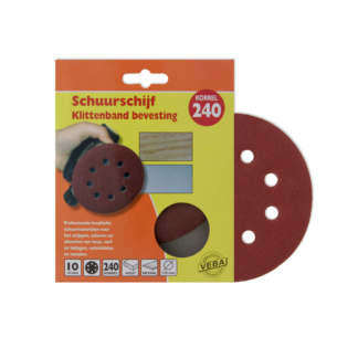 Veba Schuurschijf Klittenband 125mm 10st P240